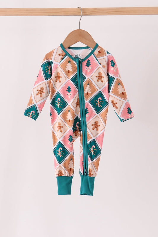 Baby | Green Gingerbread Bamboo Romper