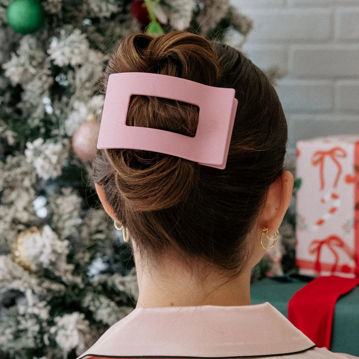 Teleties Flat Rectangle Clip | Merry Pinkmas