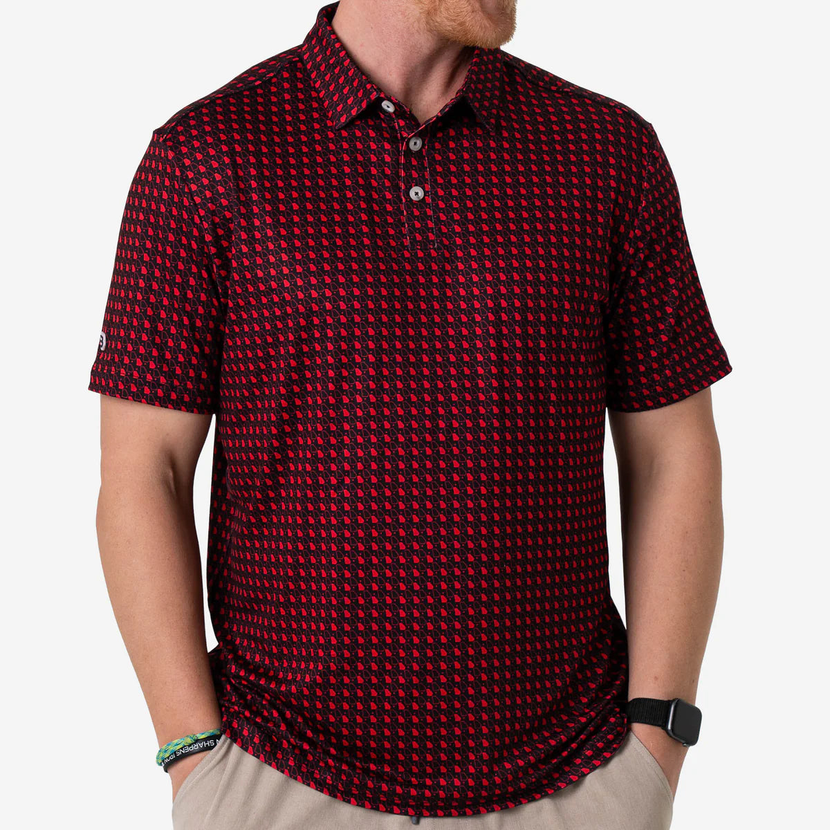 Burlebo Performance Polo | GA Black & Red