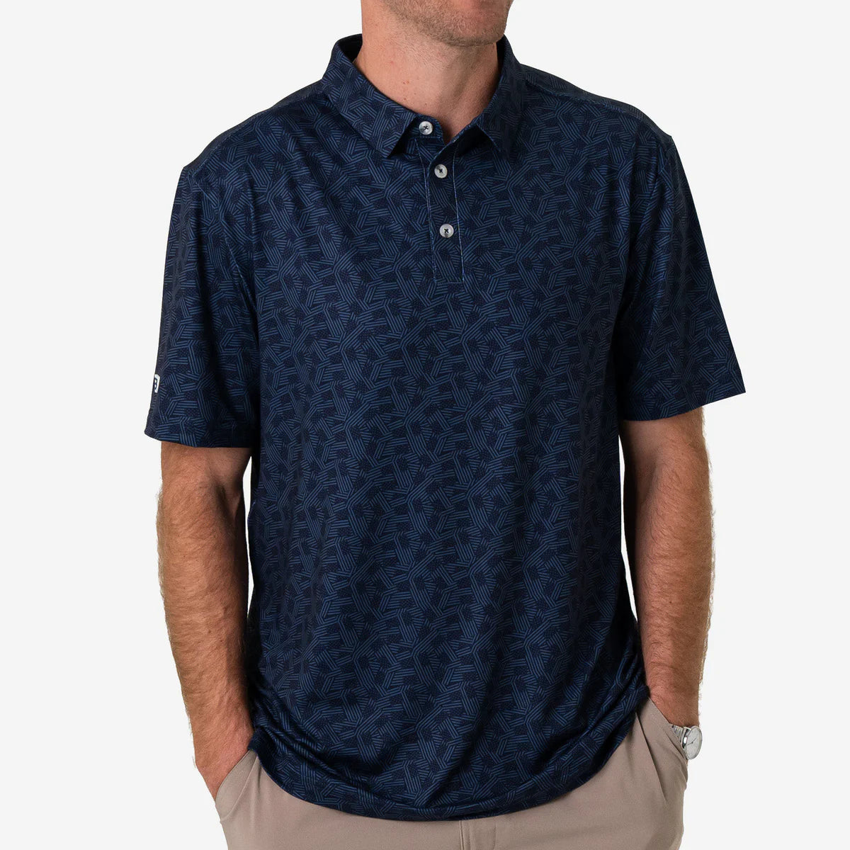 Burlebo Performance Polo | Navy Stars & Stripes