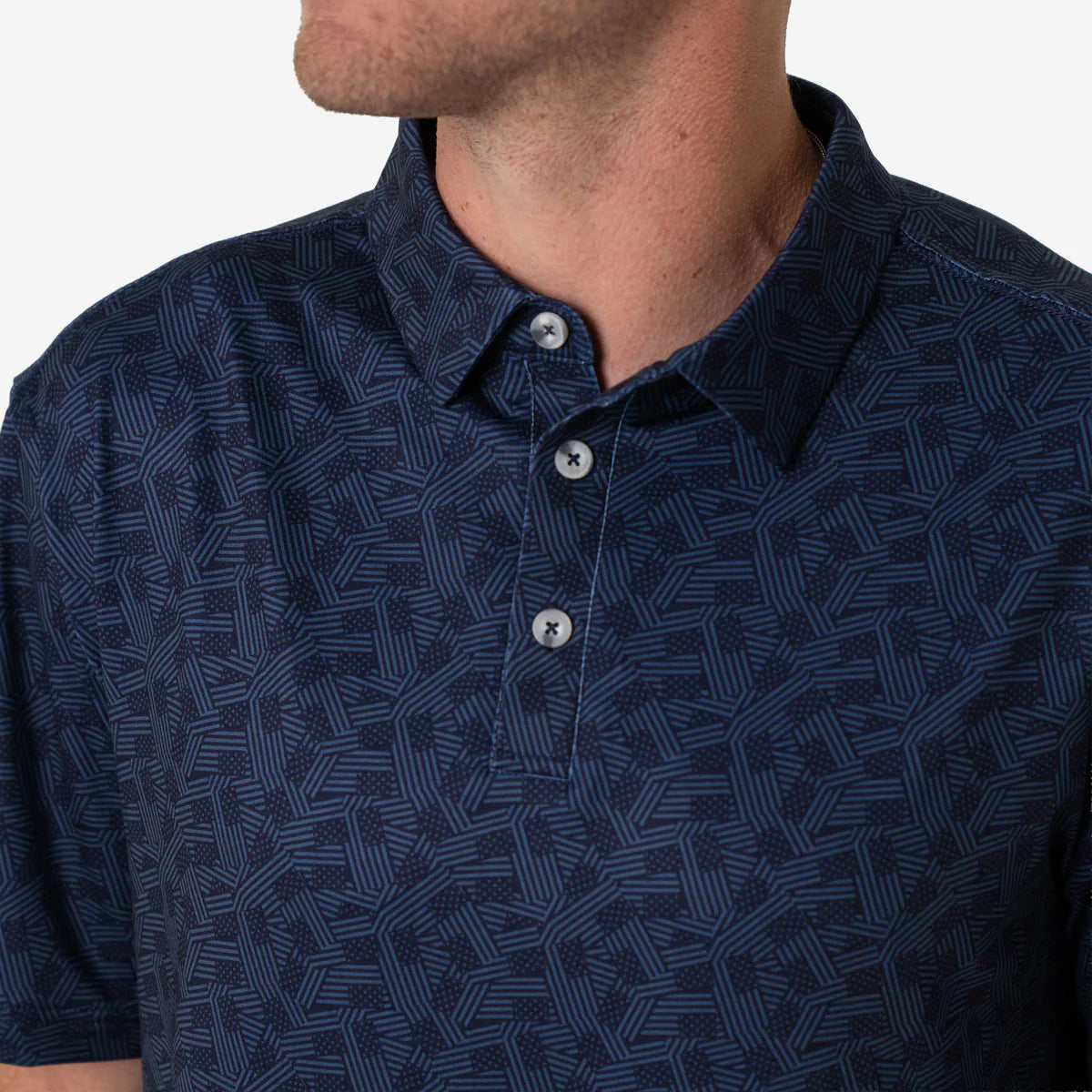 Burlebo Performance Polo | Navy Stars & Stripes