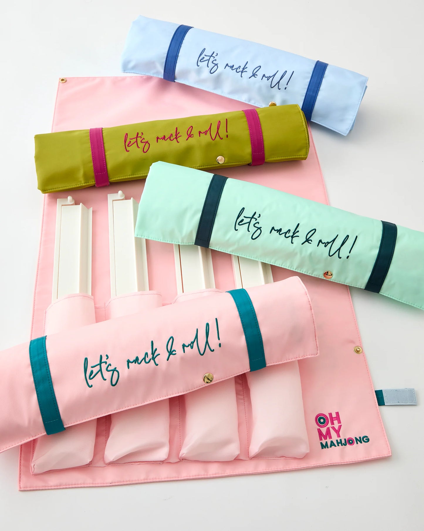 Oh My Mahjong | Light Blue Let's Rack & Roll Bag