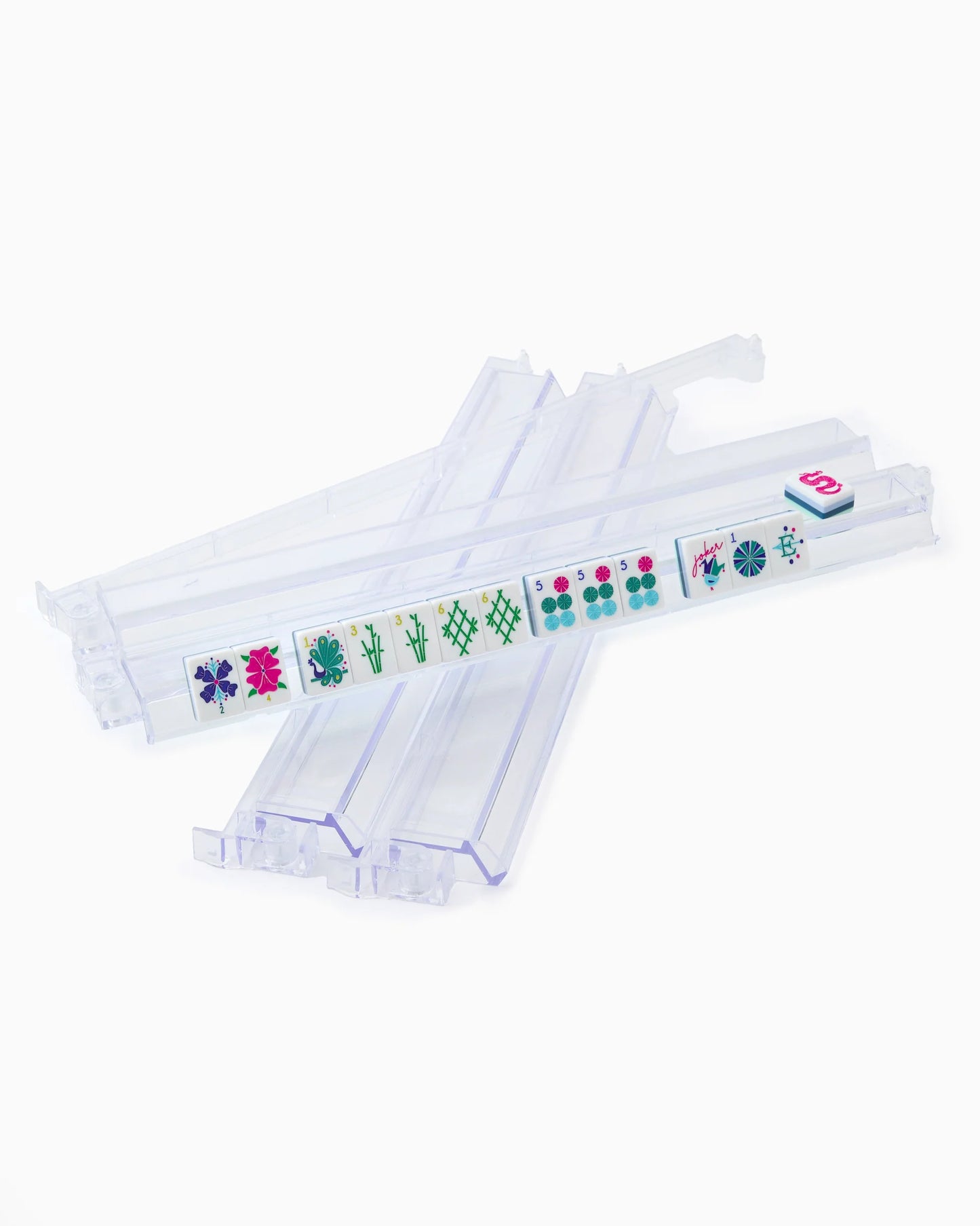 Oh My Mahjong | Clear Acrylic Rack & Pushers Set