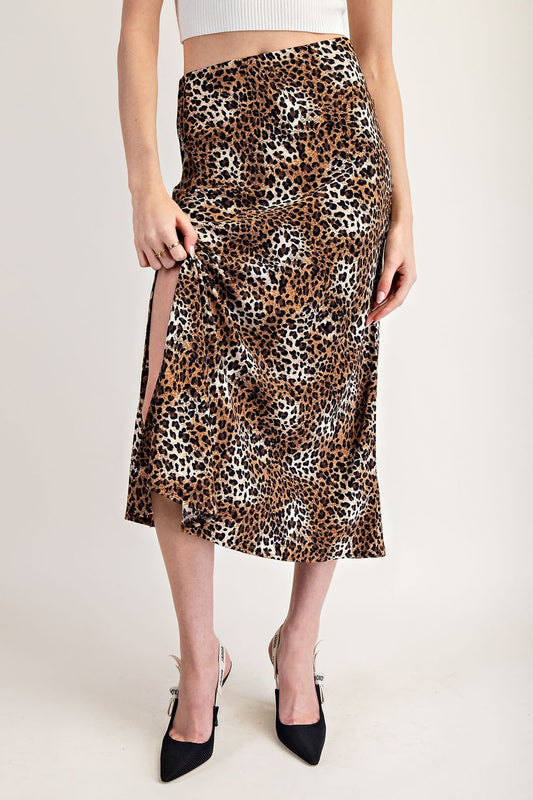 Leopard Print Midi Skirt