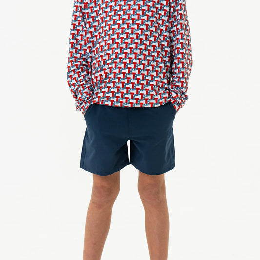Burlebo Youth Everyday Short | Deep Water Navy - Mayan Pocket