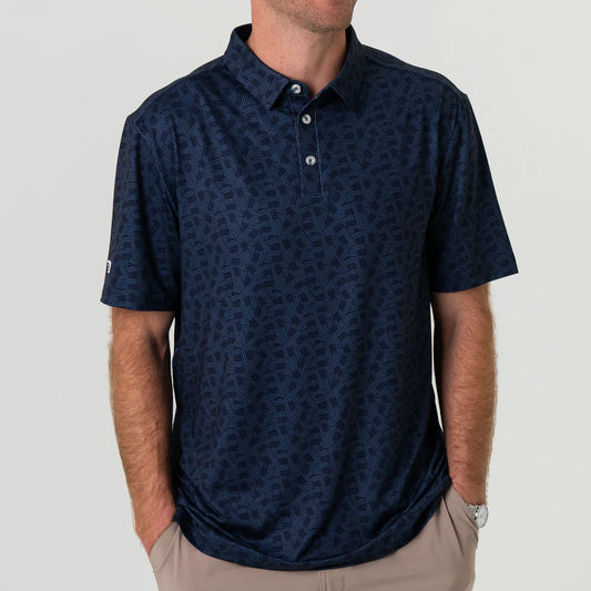Burlebo Navy Stars & Stripes Performance Polo