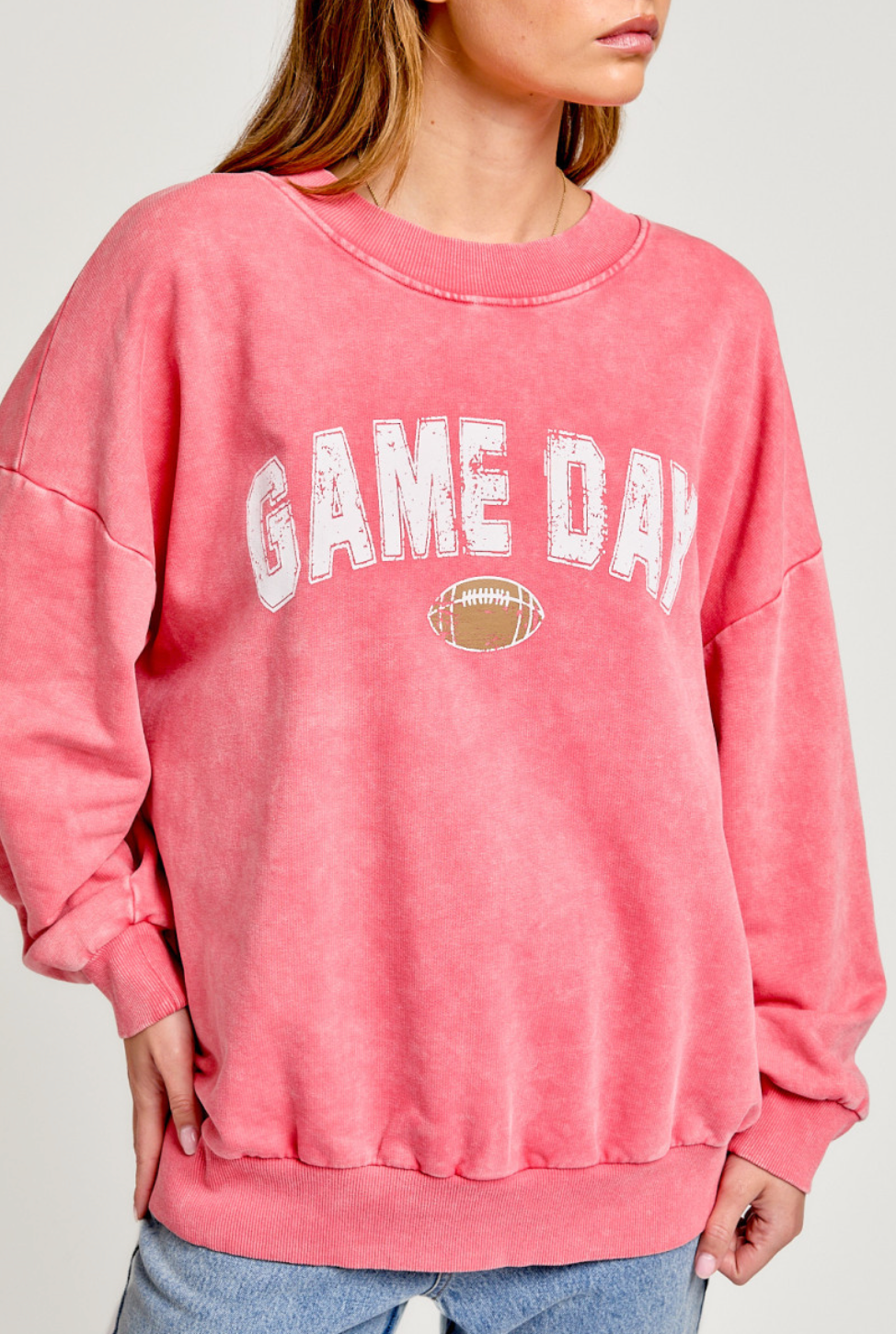 "Game Day" Oversized Football Crewneck