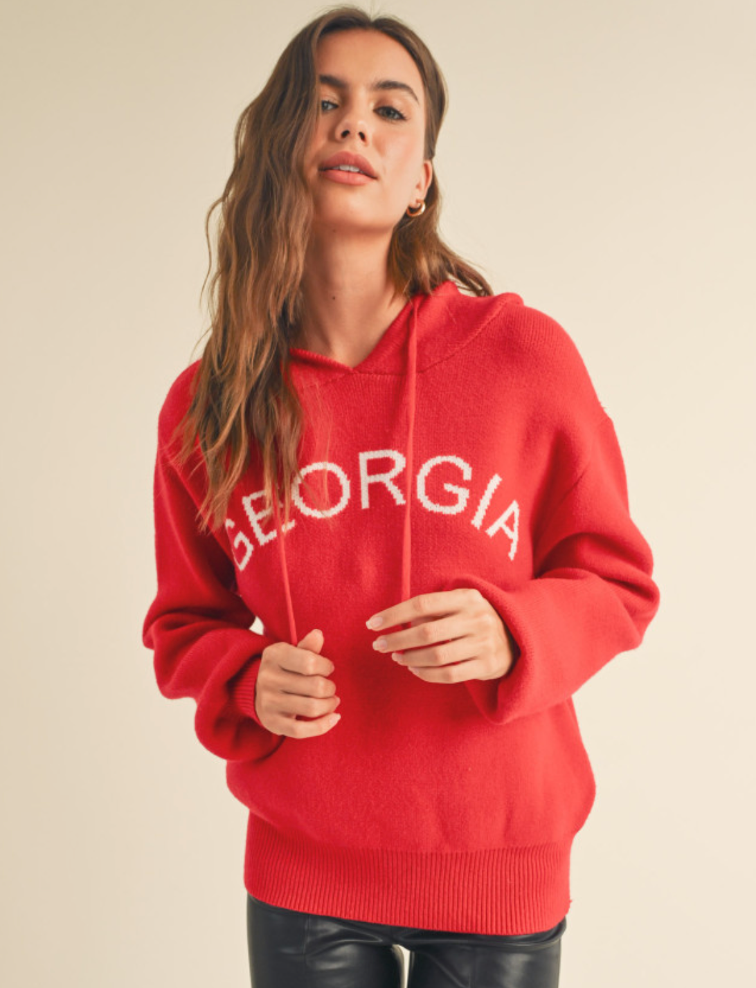 Georgia Hoodie Sweater Red