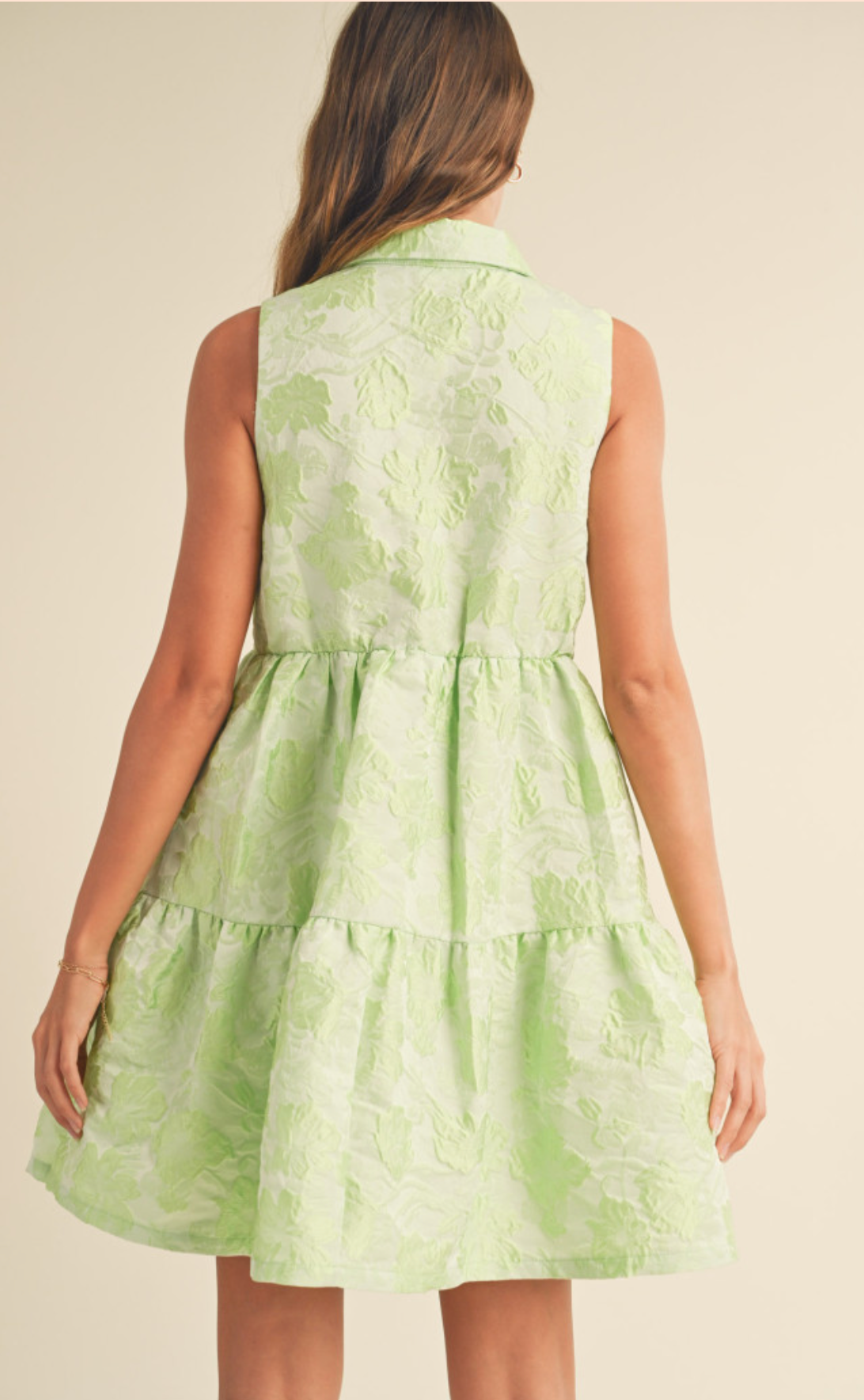 Sage Lime Jacquard Dress