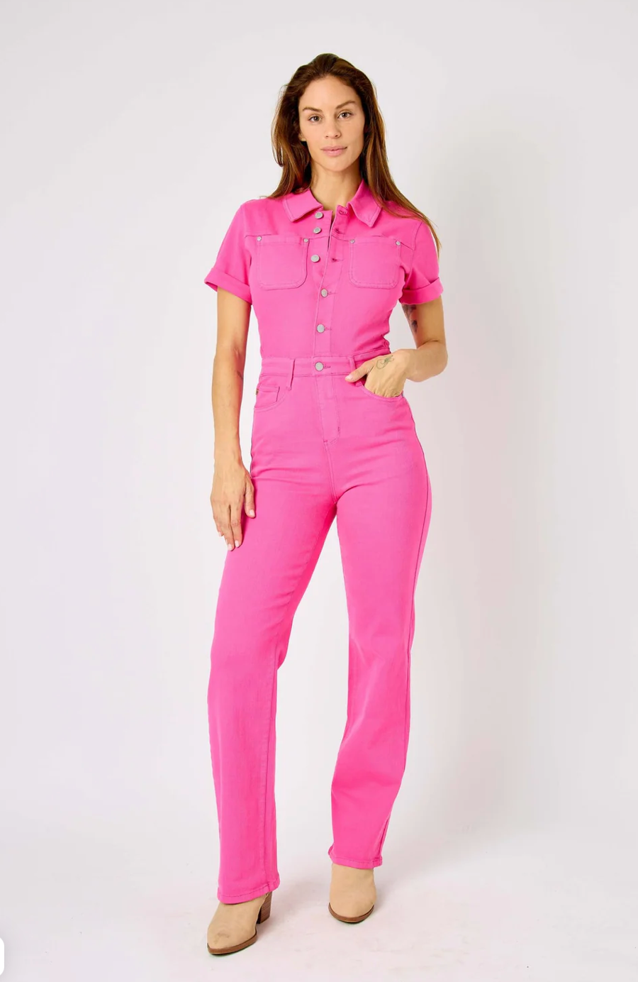 Hot Pink Judy Blue Jumpsuit