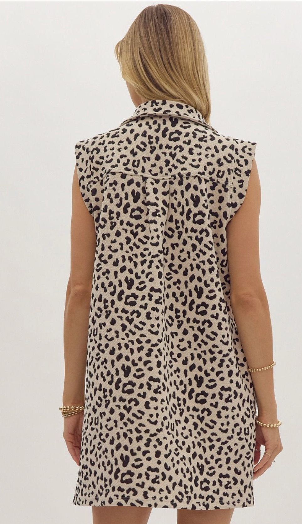 Leopard V-Neck Collared Mini Dress (2 colors)