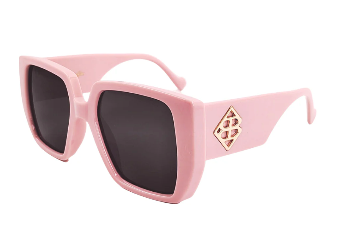 Perfect Pink BC Square Sunglasses with Polarized Lenses