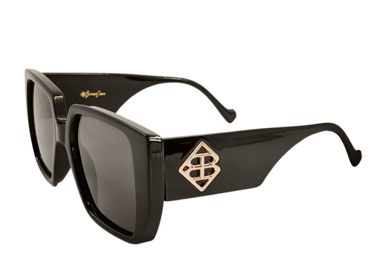 Classic Black BC Square Sunglasses with Polarized Lenses