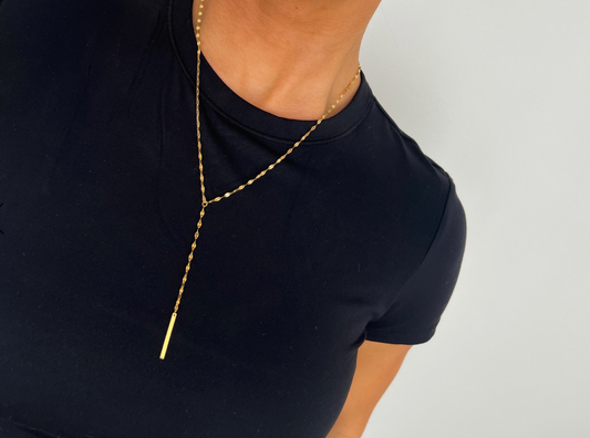 Layered Y Pendant Gold Necklace