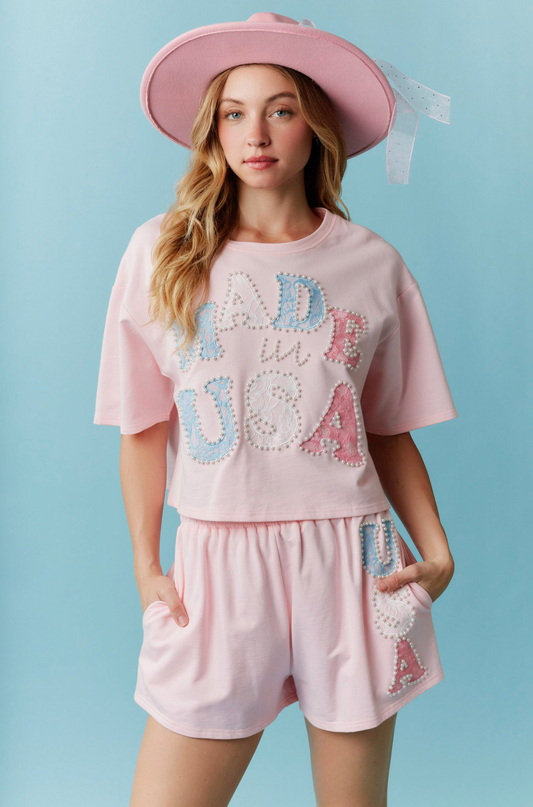 Made in USA Lace & Pearls Set