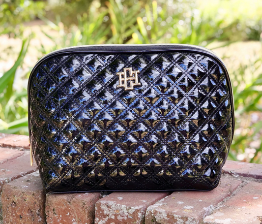 Capri Large Pouch | Black Patent SQ