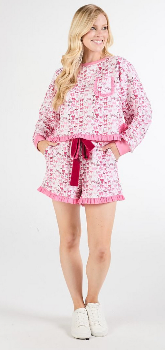 Gracelyn Ruffle Bow PJ Set