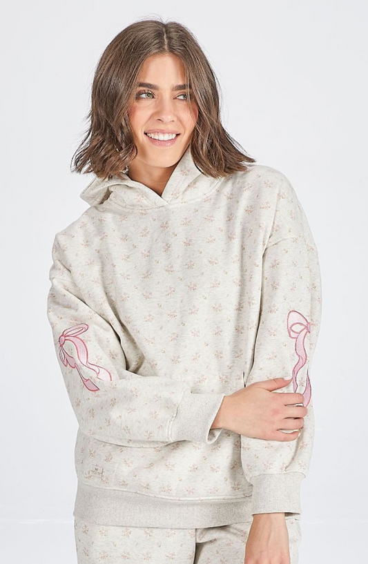 Allison Floral Pink Bow Sweat Set
