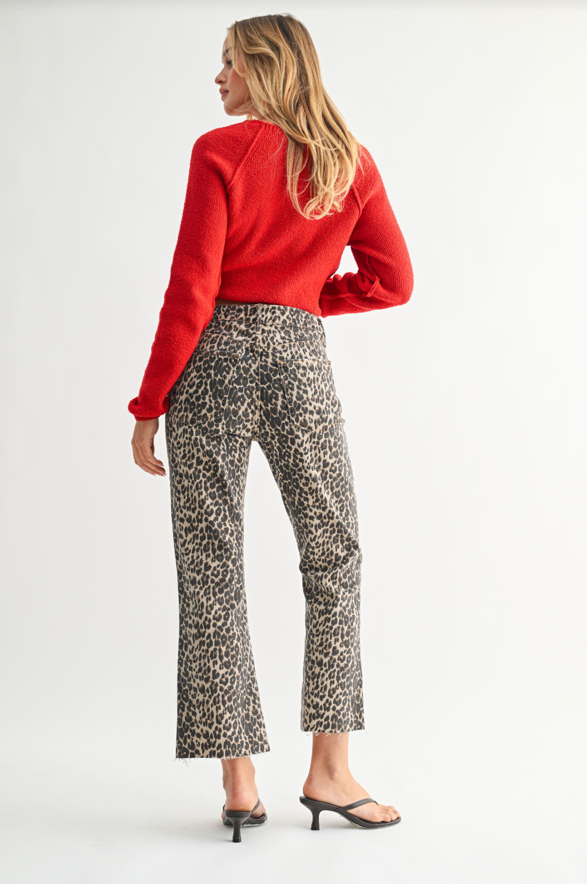 Georgia | Leopard High Rise Distressed Crop Flare