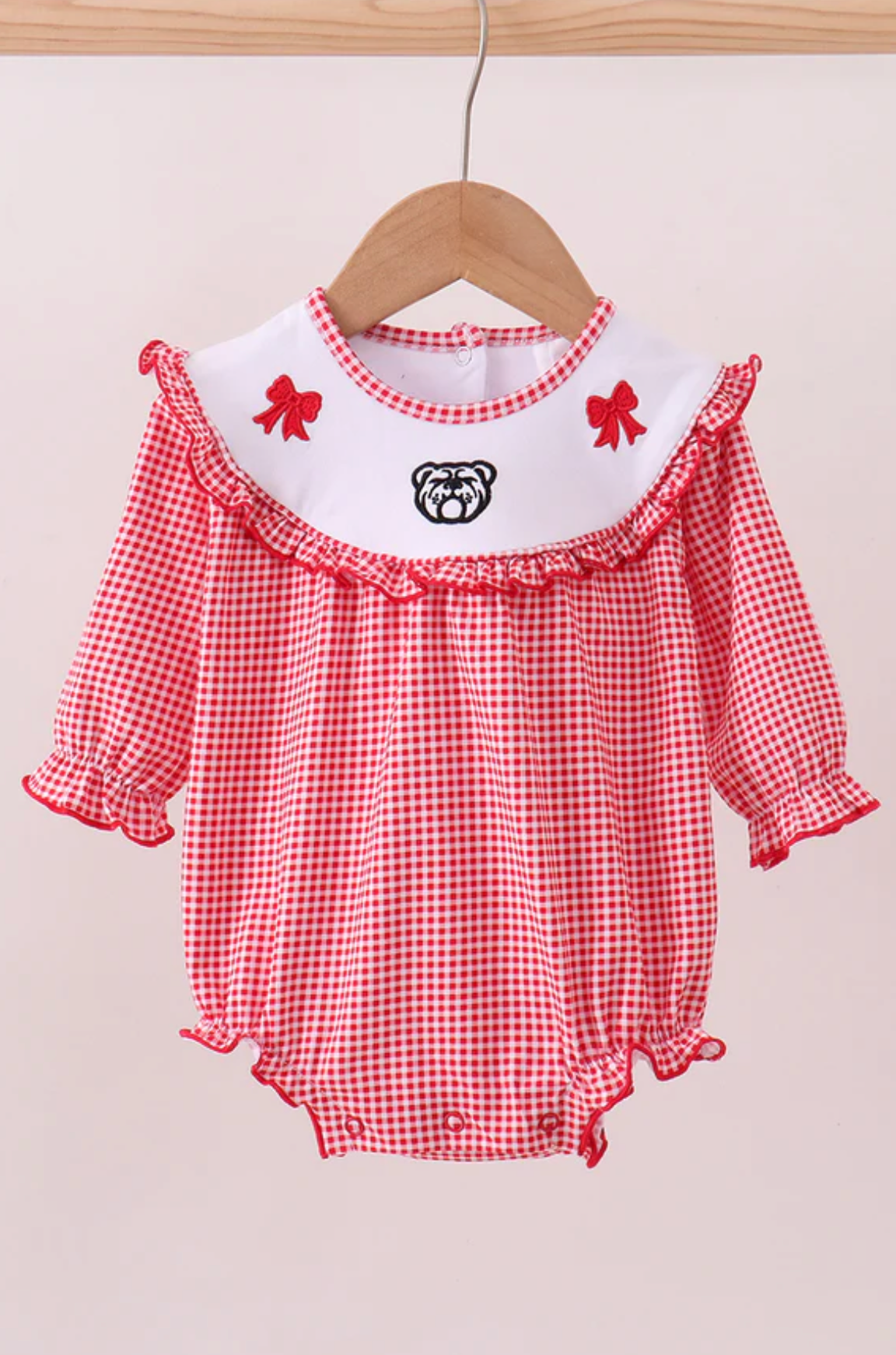 Georgia Bulldog Bow Embroidery Bubble