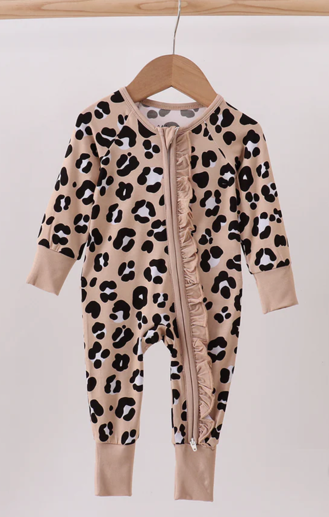 Leopard Bamboo Ruffle Romper