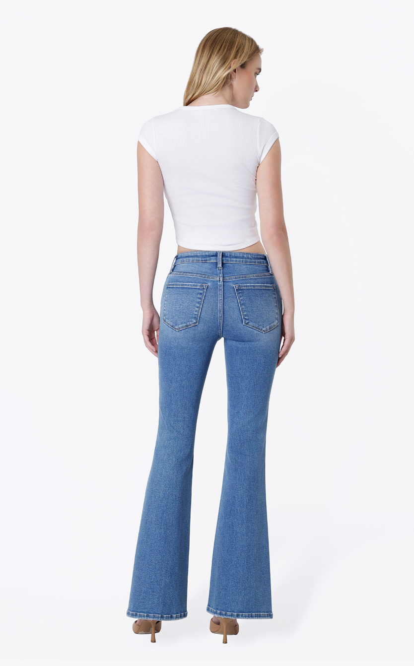 Laurie HR Full Length Medium Wash Flare Jeans