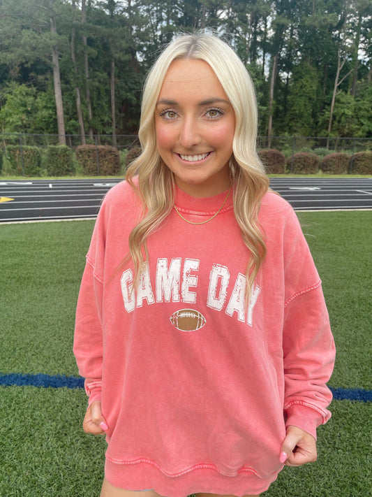 "Game Day" Oversized Football Crewneck