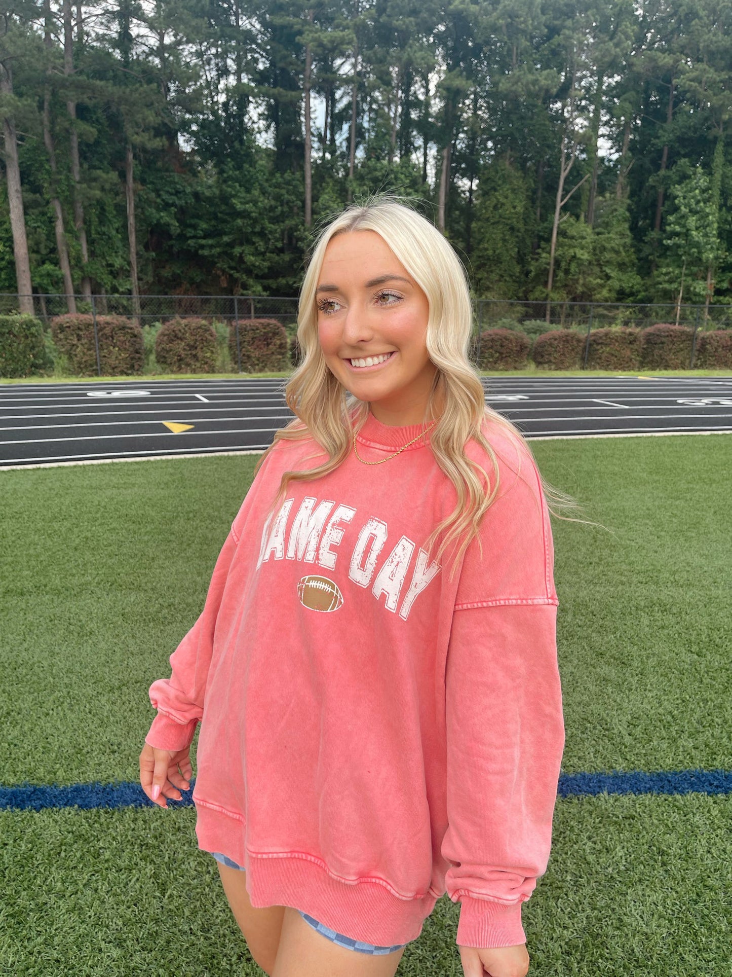 "Game Day" Oversized Football Crewneck