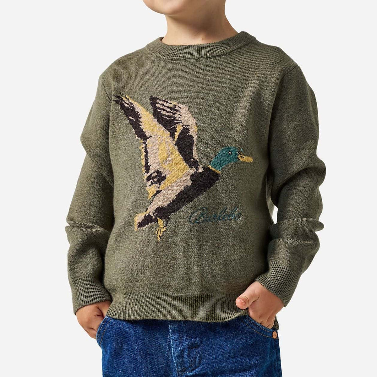 Burlebo Youth Cabin Sweater | Olive Duck