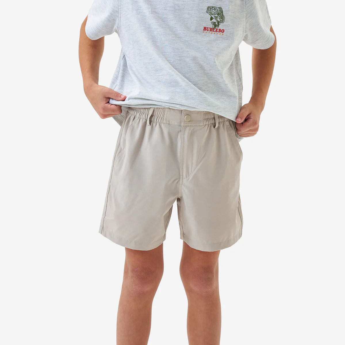 Burlebo Youth Everyday Short | Lt. Khaki & Old Glory Pocket