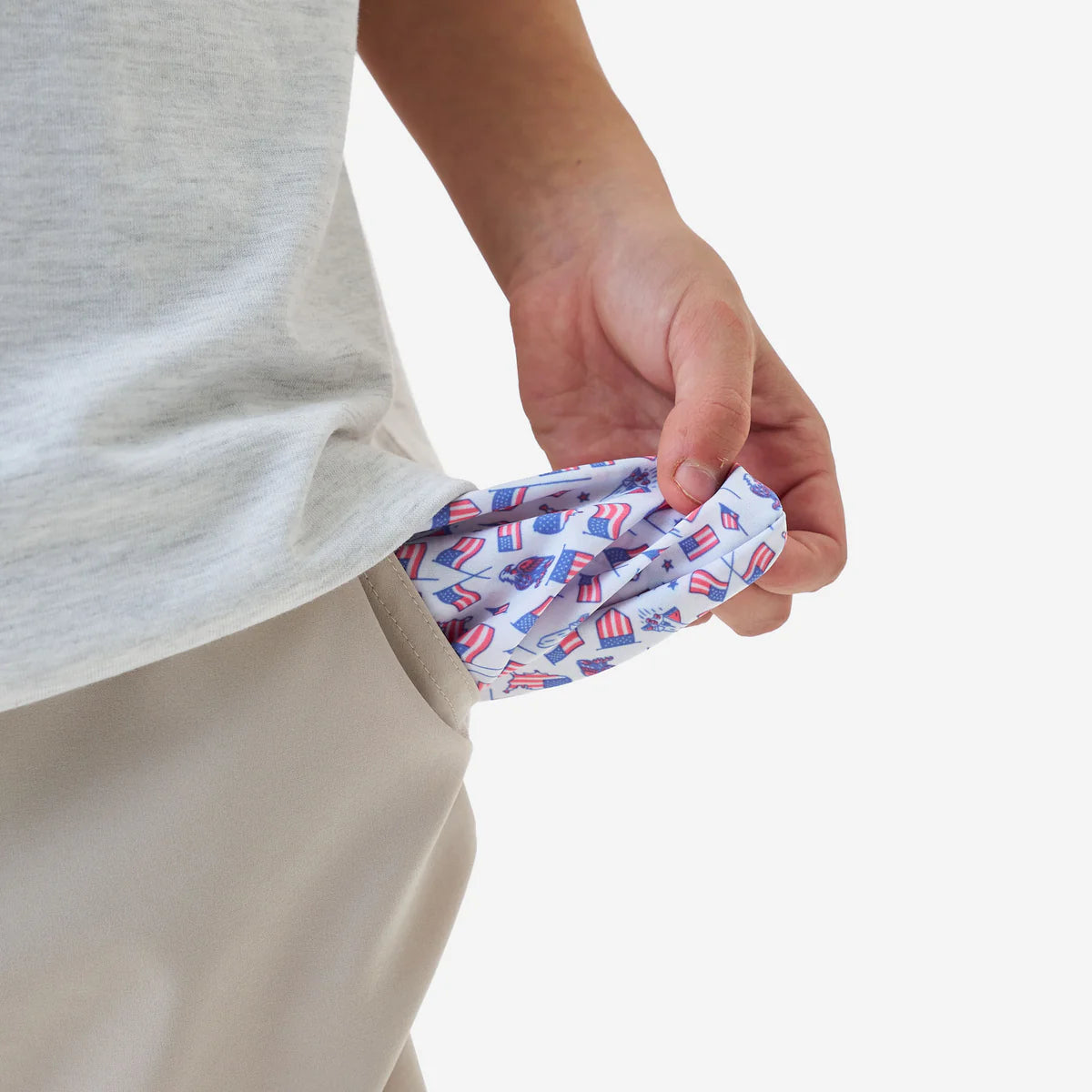 Burlebo Youth Everyday Short | Lt. Khaki & Old Glory Pocket