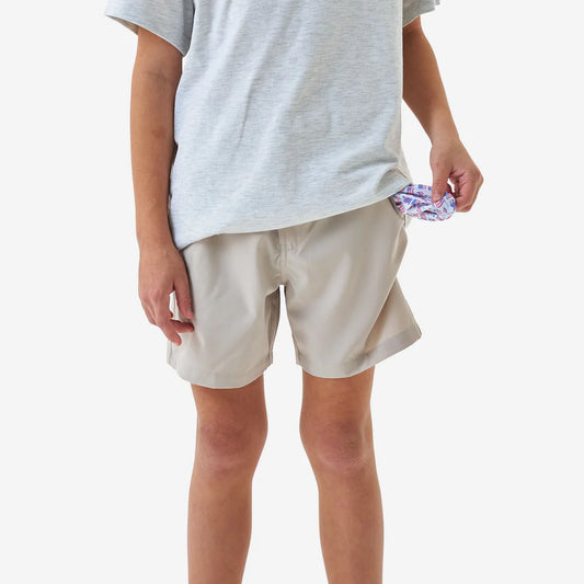 Burlebo Youth Everyday Short | Lt. Khaki & Old Glory Pocket