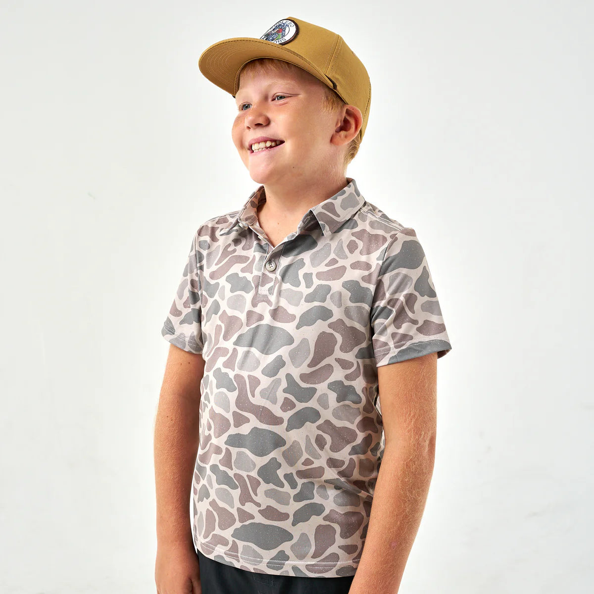 Burlebo Youth Performance Polo | Classic Deer Camo