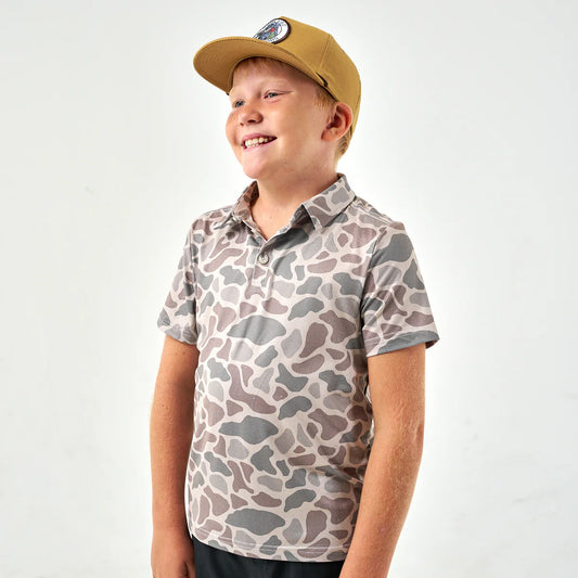 Burlebo Youth Performance Polo | Classic Deer Camo