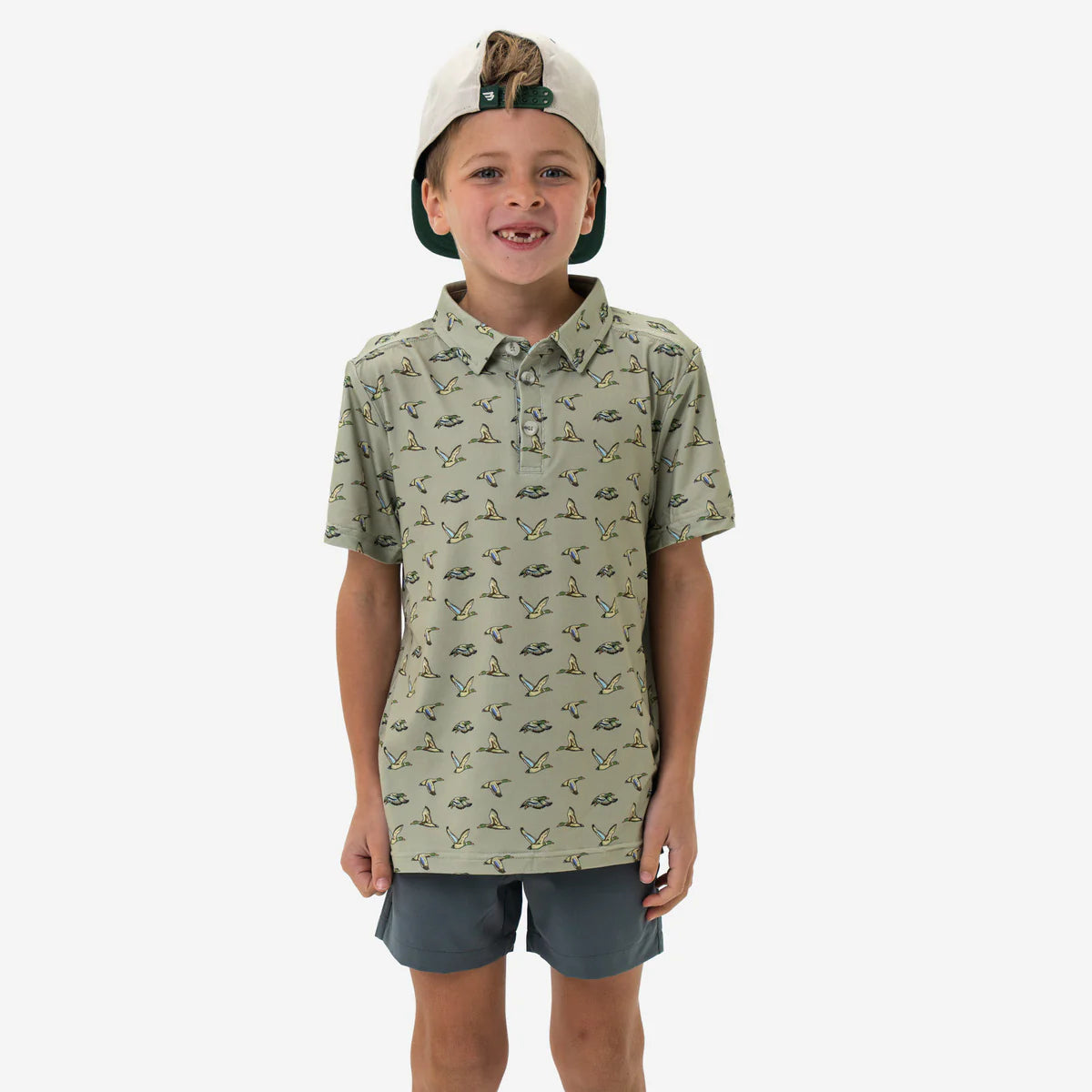 Burlebo Youth Performance Polo | Flying Ducks Green