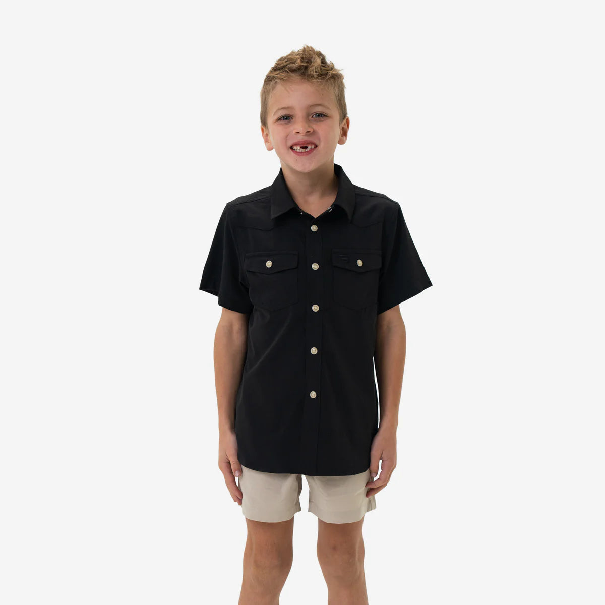 Burlebo Youth Performance Western Shirt | Black