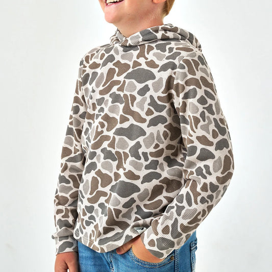 Burlebo Youth Thermal Hoodie | Classic Deer Camo
