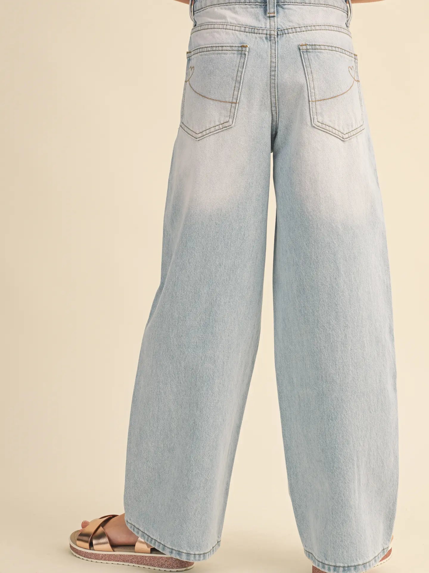 Sloane Wide Leg Light Denim Pants (Girls 7-14)