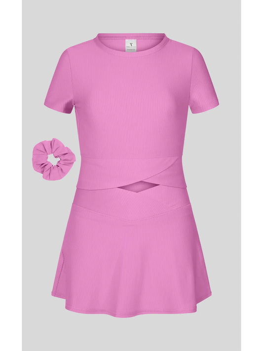 Little Girls | Marie Crossover Top, Skort & Scrunchie Set