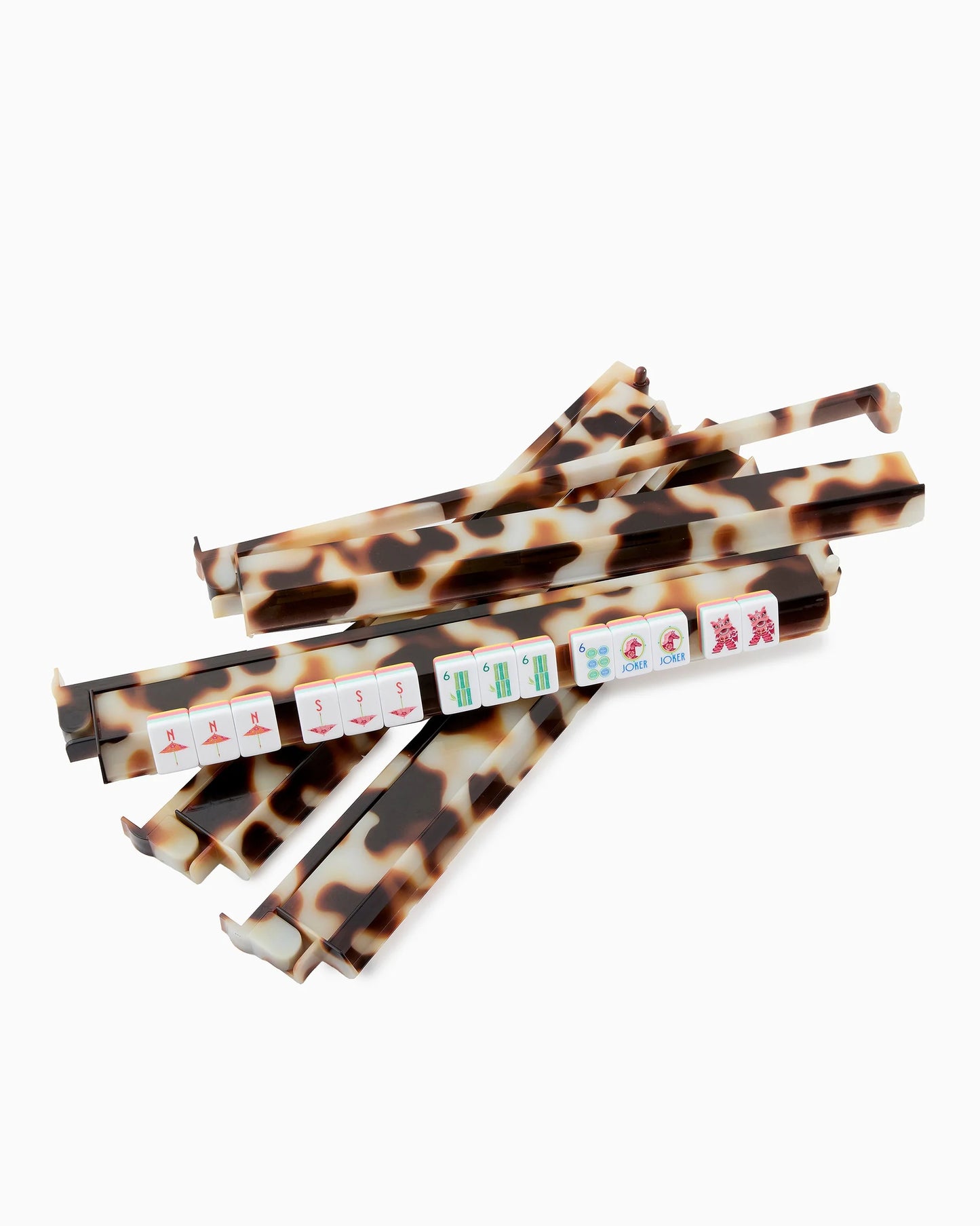 Oh My Mahjong | Blonde Tortoise Shell Acrylic Rack & Pushers Set