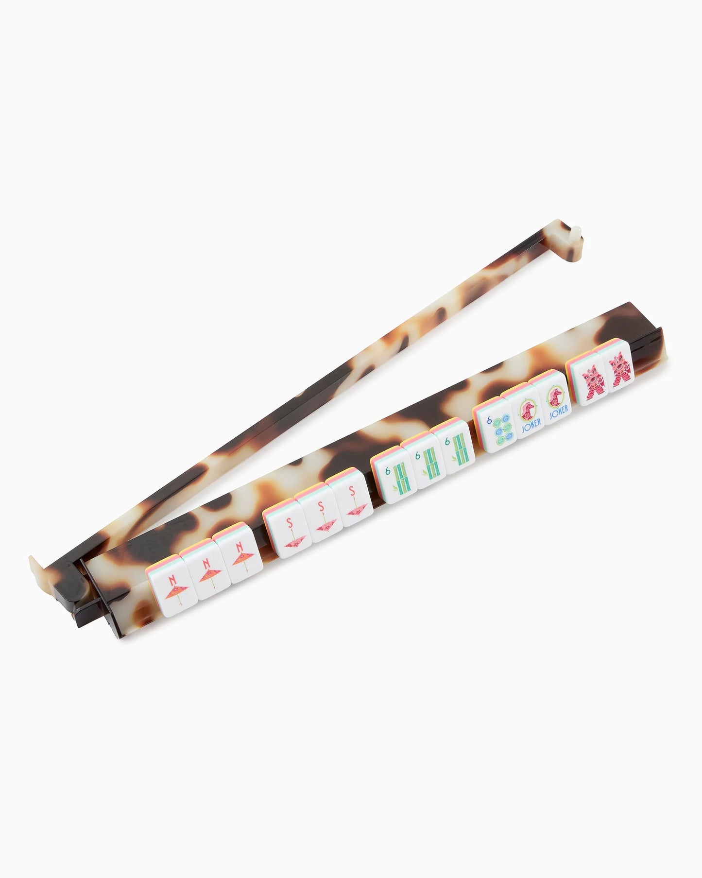 Oh My Mahjong | Blonde Tortoise Shell Acrylic Rack & Pushers Set