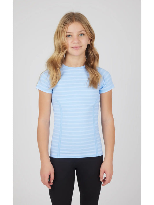 Youth Girls | Blue Stripe Seamless Everyday Tee