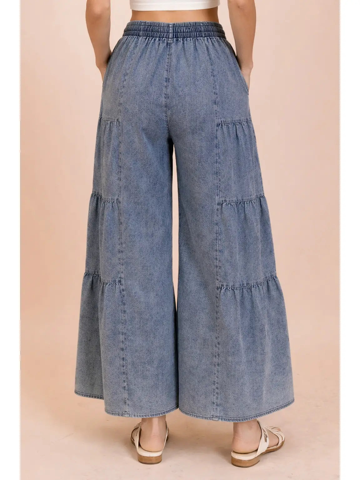 Layered Mineral Washed Chambray Pants
