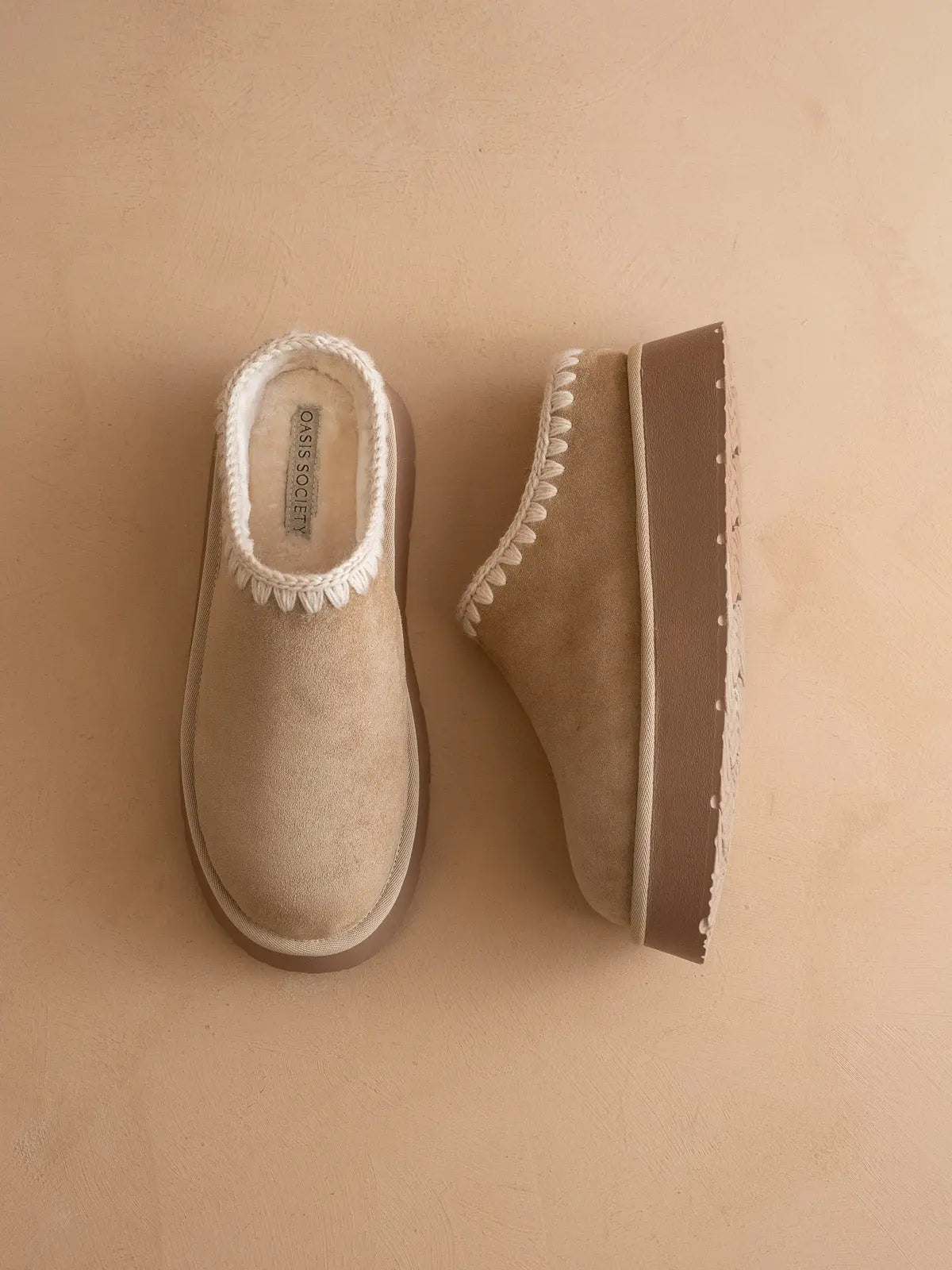 Brandi Almond Platform Mule Slippers