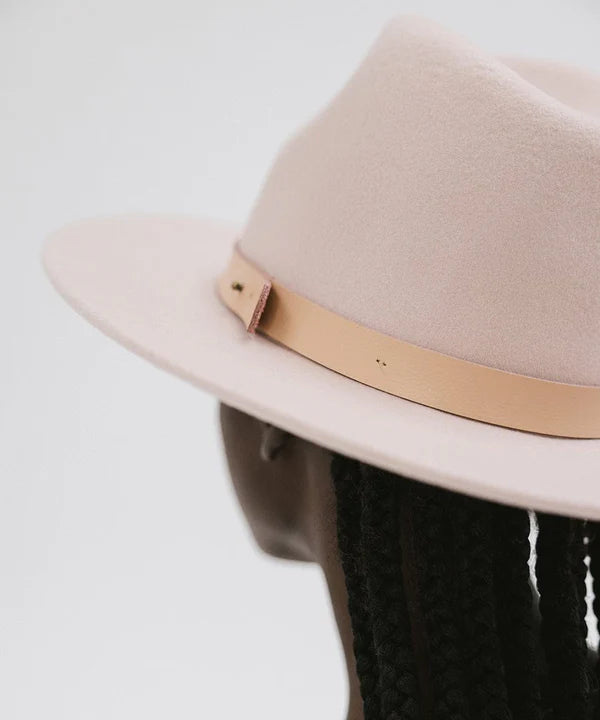 Shiloh Summer Blush Fedora with Leather Band