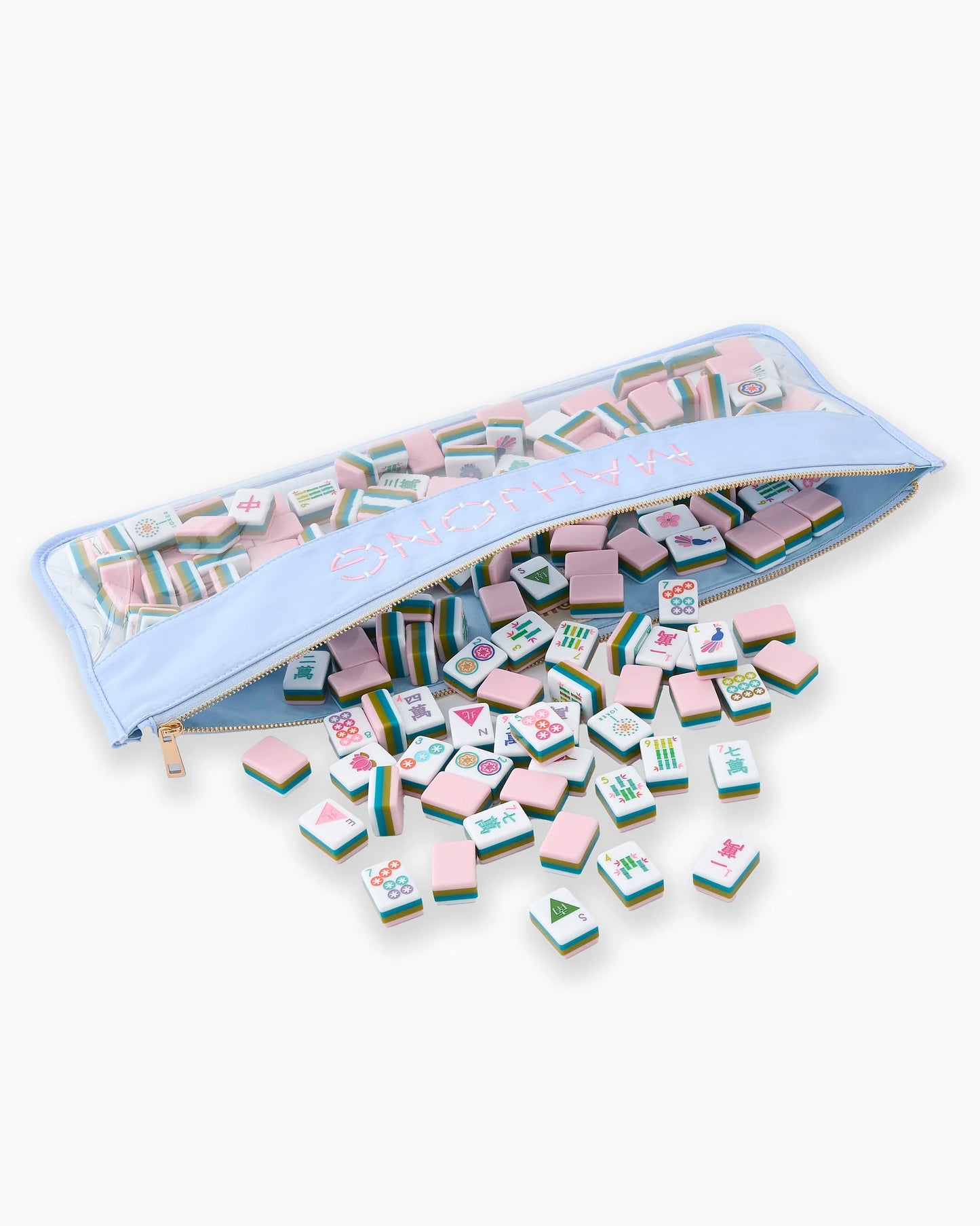 Oh My Mahjong | Light Blue Bamboo Mahjong Bag