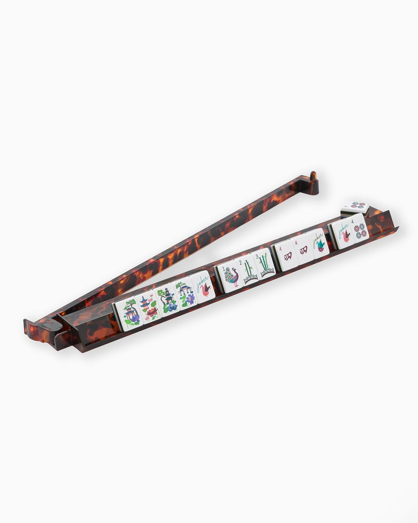 Oh My Mahjong | Tortoise Shell Acrylic Rack & Pushers Set